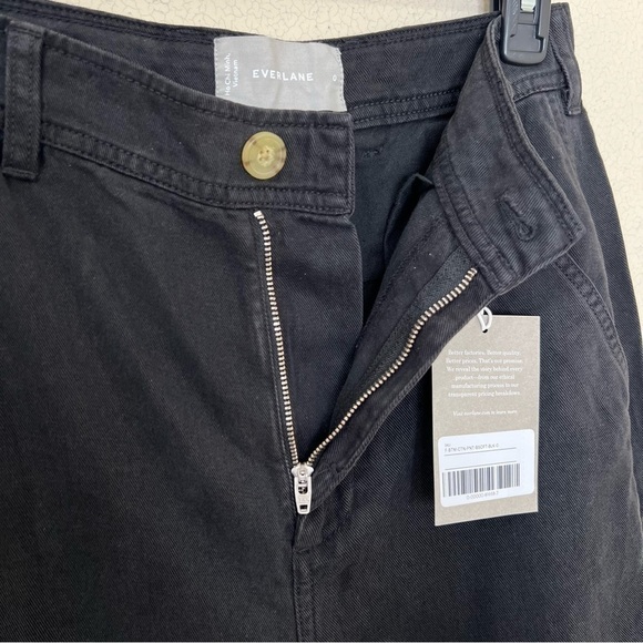 Everlane The TENCEL Relaxed Chino Pants in Black Size 0 - Picture 9 of 11
